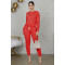 Pleated solid color high-elastic sports two-piece suit