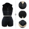 Hooded zip vest shorts two-piece set