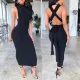 New open-back sleeveless strapless nightclub sexy dress