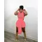 Embroidered hooded vest shorts two-piece suit
