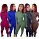 Semi-high collar long-sleeved trousers casual suit