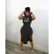 Embroidered hooded vest shorts two-piece suit
