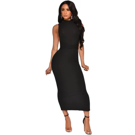 New open-back sleeveless strapless nightclub sexy dress
