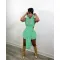 Embroidered hooded vest shorts two-piece suit