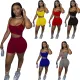 Pineapple yoga suspender vest shorts set