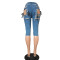 Medium length high waist ripped jeans