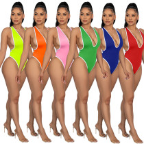 Sexy bikini three-point T-shaped vest one-piece swimsuit