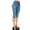 Medium length high waist ripped jeans