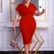 Large Fashion Slim V-neck Dress