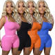 Solid color pit strip sports two-piece set