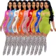 Sexy underwear round neck high collar short sleeve jumpsuit