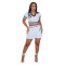 Summer short-sleeved buttoned baseball dress two-piece sports casual pleated skirt