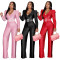 Fashion back zip Jumpsuit with belt