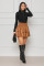 Fashion sexy PU leather pleated double-layer puffy skirt