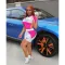 Summer positioning short sleeve shorts fashion casual sports two-piece set