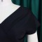 Large V-neck waist bow dress