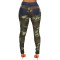 Sexy holed high-waist tight camouflage leggings