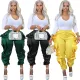 Casual trousers with solid color agaric hem
