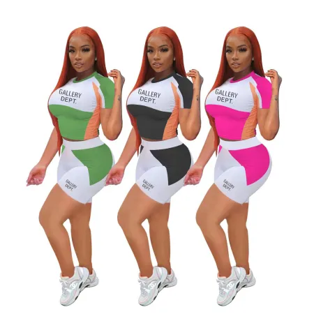 Summer positioning short sleeve shorts fashion casual sports two-piece set