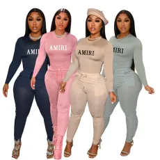 Popular letter printing casual two-piece set