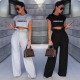 Popular letter printing sleeveless two-piece set