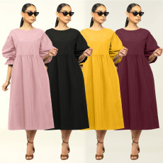 Relaxed flare sleeve casual dress