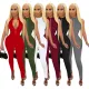Fashion brick zipper jumpsuit