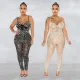 Mesh hot drill sleeveless trousers jumpsuit