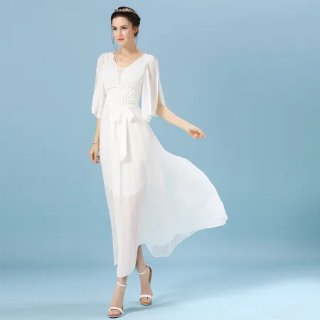 V-neck medium sleeve dress
