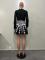 Fashion style positioning printing large skirt suit