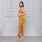 European and American women's irregular waistcoat trousers solid color sports suit