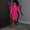 Solid color ruffle sleeve large collar cardigan dress