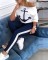 Short sleeve T-shirt navy sports suit anchor print two-piece set