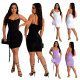 Summer sexy V-neck pleated fitting dress