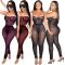 Mesh perspective sexy jumpsuit 2 sets