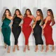 New sexy fashion tie diagonal shoulder nightclub dress