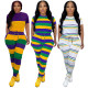 Printed round neck short sleeve trousers suit