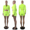2023 Spring and Autumn Fine Cut Zipper Jacket Shorts Tight Solid Color Cover