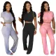 Sexy women's suit wrinkled tight flare trousers two-piece set