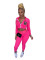 Hot selling zipper letter print sports two-piece suit