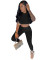 High-neck thread small pit vest sports two-piece set