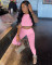 High-neck thread small pit vest sports two-piece set