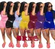 Open navel burning flower sports suit
