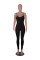 Strap solid V-neck elastic small pit sexy jumpsuit