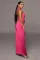 Long neck skirt pleated dress