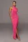 Long neck skirt pleated dress