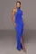 Long neck skirt pleated dress