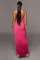 Long neck skirt pleated dress