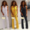 Sleeveless top flare pants suit