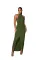 Long neck skirt pleated dress